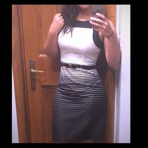 THE LIMITED White and black polka dot dress